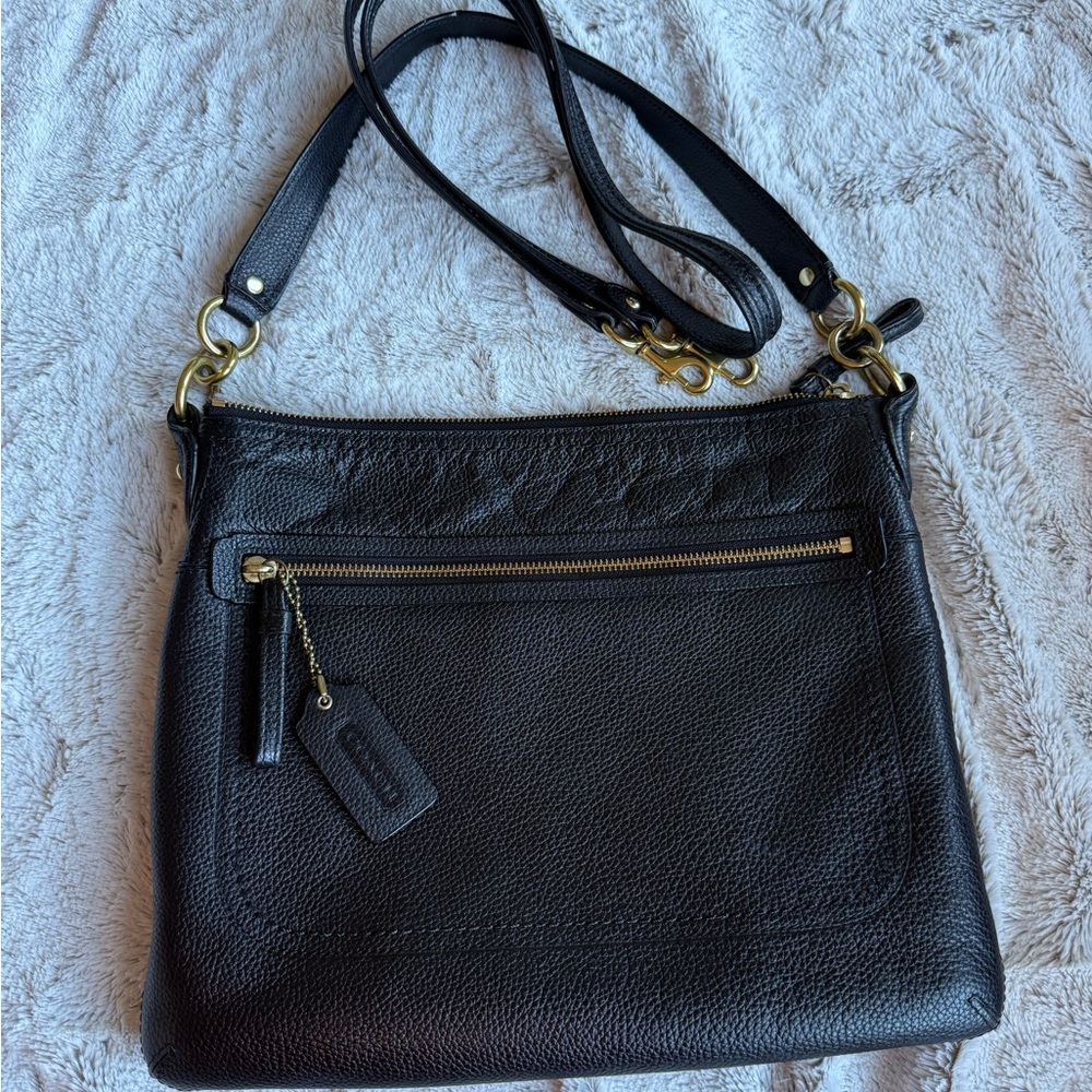 Coach poppy perri hippie crossbody black leather bag